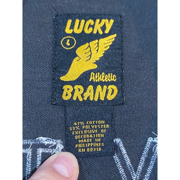 Vintage Lucky Brand Mens Track Jacket Black Red Lucky Track 13 Full Zip Large - Picture 4 of 8